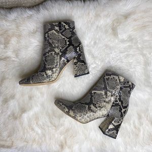 Bootie Heels Snake Print